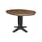 International Concepts 36 in. Solid Wood Round Top Pedestal Table w/12 in. Leaf-30.1 in.High-Dining Height in Hickory/Coal K45-36RXT-23B - alternate 3